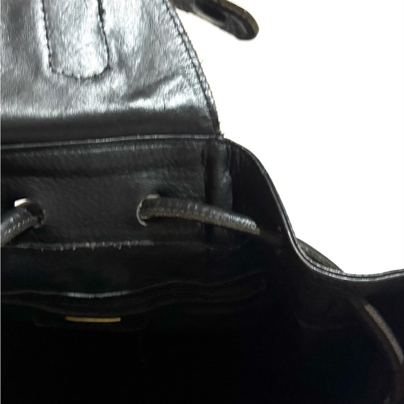 2 effe vintage unisex Elegant Black Leather Backpack - Picture 4 of 7